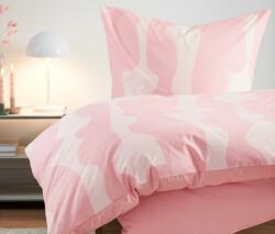 Tchibo Kétoldalas renforcé ágynemű, rózsaszín, egyszemélyes 1 bézs oldal, rózsaszín nyomott mintával, 1 rózsaszín oldal