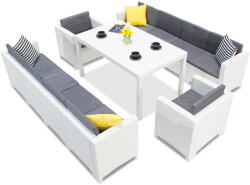 BICA Set mobilier grădină cu două canapele mari Colorado Apetito Max 10 alb Bica (BHCOL10BL)