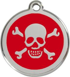 Red Dingo Rozsdamentes koponya-keresztcsont mintás acél biléta piros