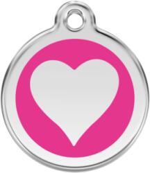 Red Dingo Rozsdamentes szív mintás acél biléta hot pink