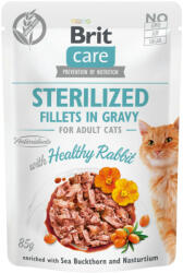 Brit Care Cat Sterilized Fillets in gravy with healthy rabbit alutasakos 85g