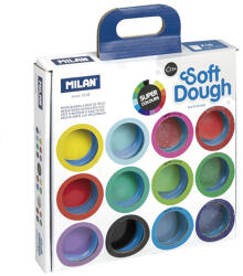 MILAN - Plastilină Soft Dough culori de bază, neon, sclipici - set de 16 bucăți (8411574094029)