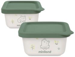 Miniland - Castron de mâncare ermetic Natur broască 2 buc (89457ML) Set pentru masa bebelusi