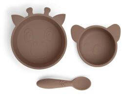 Nuuroo - Eddy Set de masă din silicon Chocolate Malt (5715235030146) Set pentru masa bebelusi