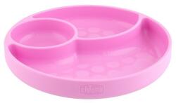 Chicco - Farfurie din silicon roz 12 m+ (10216.10) Set pentru masa bebelusi