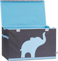 Love It Store It - Cutie de depozitare pentru jucării - gri, Elefant albastru - întărită cu material MDF (LI-670384)