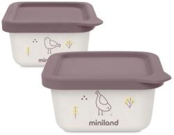 Miniland - Castron de mâncare ermetic Natur birdie 2 buc (89458ML) Set pentru masa bebelusi