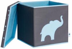 Love It Store It - Cutie de depozitare pentru jucării cu capac - gri, Elefant albastru (LI-672425)