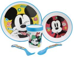 Stor - Vesela de plastic pentru copii, MICKEY MOUSE, farfurie, castron, cana, tacamuri, 74385 (8412497743858)