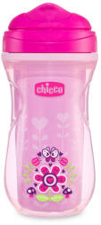 Chicco - Cană Chicco Active Thermo Mug cu muștiuc tare 200 ml, roz, flori 14m+ (06981.100P)