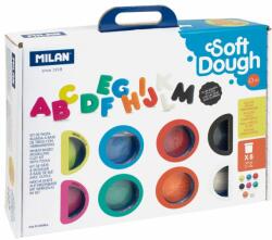MILAN - Plasticine Soft Dough set de 8 culori + unelte O mulțime de litere (8411574097969)