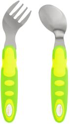 Vital Baby - Tacâmuri ergonomice - Otel inoxidabil - Yellow - Green (492051-33) Set pentru masa bebelusi