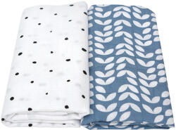 Motherhood - Premium Cotton Muslin Blanket and Wrap 2 buc Blue Classics 100x120 cm (17170)