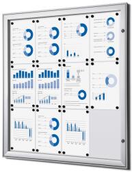  Belső zárható információs vitrin 12 x A4, alumínium