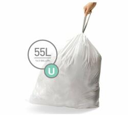  Zsinóros szemeteszsákok 55 l, U típusú - 20 db, fehér