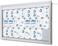 Jansen Display Kültéri LED információs vitrin felső kártyával 24 x A4 - T típusú, alumínium
