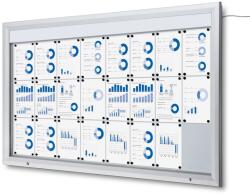  Kültéri LED információs vitrin felső kártyával 24 x A4 - T típusú, alumínium