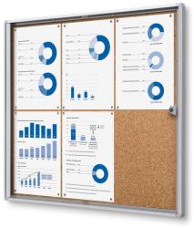 Jansen Display Belső információs kirakat Economy 6 x A4 - parafa hátlap, alumínium