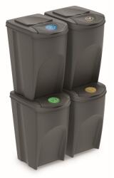 Prosperplast Szürke, 4 x 35 l-es szemetes gyűjtemény