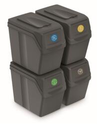Prosperplast Szürke, 4 x 20 l-es szemetes gyűjtemény