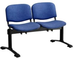 Kárpitozott pad ISO, 2 üléses - fekete lábak, kék