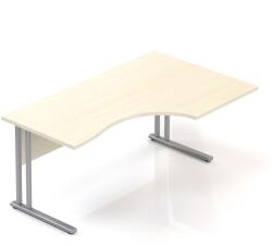 LENZA Visio ergonomikus asztal 160 x 100 cm, jobb, juhar