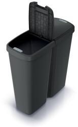 Prosperplast Hulladékgyűjtő DUO fekete, 50 l, fekete