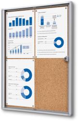 Jansen Display Belső információs kirakat Economy 4 x A4 - parafa hátlap, alumínium