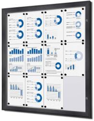 Jansen Display Belső zárható információs vitrin 12 x A4, antracit
