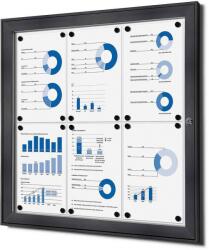 Jansen Display Belső zárható információs vitrin 6 x A4, antracit