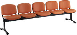 ISO bőr pad, 5 üléses - fekete lábak, narancssárga