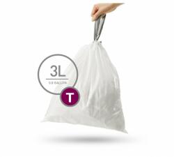Zsinóros szemeteszsákok 3 l, T típusú - 40 db, fehér