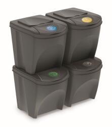 Prosperplast Szürke gyűjtemény szelektált hulladékhoz II, 4 x 25 l