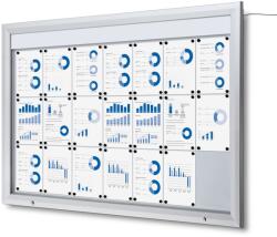 Kültéri LED információs vitrin felső kártyával 21 x A4 - T típusú, alumínium