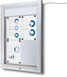 Jansen Display Kültéri LED információs vitrin felső kártyával 4 x A4 - T típusú, alumínium