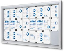 Jansen Display Kültéri zárható információs vitrin 24 x A4 - lemez hátlap, tűzálló, T típusú, alumínium