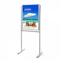 Jansen Display Információs tábla deszkával 70 x 100 cm, kétoldalas, ezüst