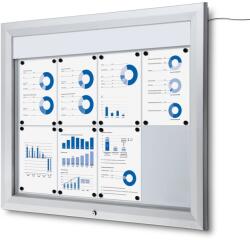 Kültéri LED információs vitrin felső kártyával 8 x A4 - T típusú, alumínium