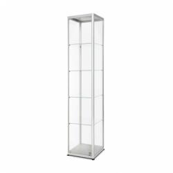 Jansen Display Zárható üveg vitrin 40 x 40 x 200 cm, ezüst