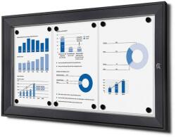 Jansen Display Belső zárható információs vitrin 3 x A4, antracit