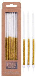 PME glitter gyertya, extra hosszú, arany, 16db