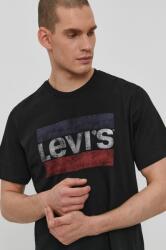 Levi's t-shirt fekete, férfi, nyomott mintás - fekete XXL
