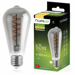 Lumileds EDISON E27 ST64 LED izzó 6W = 50W 420lm 2200K 360°-os izzószál LUMILED (LEDZARMI870)