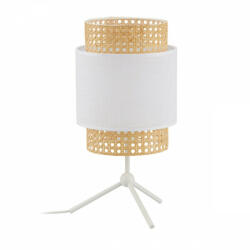 TK Lighting BOHO WHITE Éjszakai asztali lámpa Rattan White Boho Style E27 6565 TK Világítás (TKLIG1500)