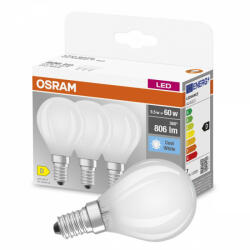 OSRAM 3db LED izzó Gömb E14 P45 5, 5W = 60W 806lm 4000K semleges 300°-os izzószál OSRAM ALAP (4058075592612)