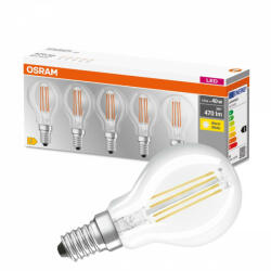 OSRAM 5PAK LED izzó E14 P45 4W = 40W 470lm 2700K OSRAM (4058075090668)