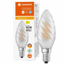 OSRAM LED gyertyakörte E14 BW40 3.4W = 40W 470lm 4000K semleges 300° CRI90 izzószálas Tejszerű fényerőszabályzó LEDVANCE Superior (4058075758421)