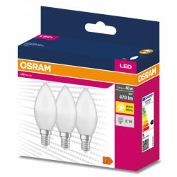 OSRAM 3db LED izzó E14 B35 4.9W = 40W 470lm 2700K OSRAM (4058075385160)