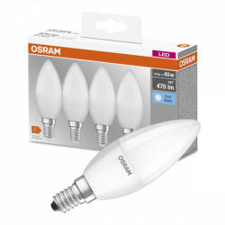 OSRAM 4PAK LED izzó E14 B35 5, 5W = 40W 470lm 4000K semleges OSRAM alap (4058075819610)