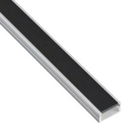 Lumiled MINI felületre szerelhető alumínium profil LED szalagokhoz, felületre szerelhető, 2m alumínium + fekete lámpaernyő (ZKMPRO0710C)